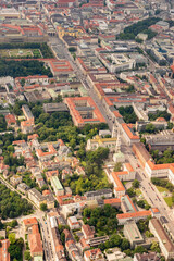 Obraz premium Saint Ludwig church in Munich in Germany seen from a small plane