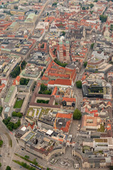 Naklejka premium Church of our lady in Munich in Germany seen from a small plane