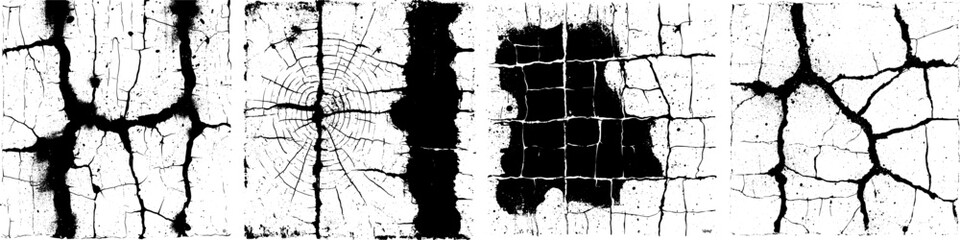 Distress grunge texture. Set of vector template