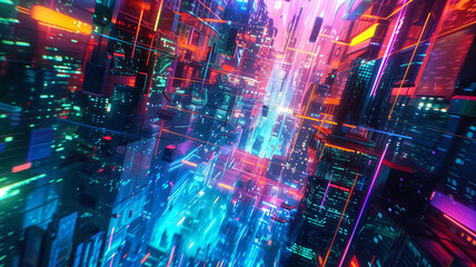 Obraz premium Digital collectible art as an NFT – futuristic digital pain…