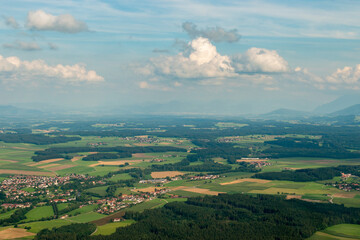 Obraz premium Bavarian countryside seen from a small plane