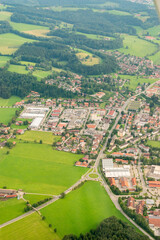 Miesbach in Germany seen from a small plane