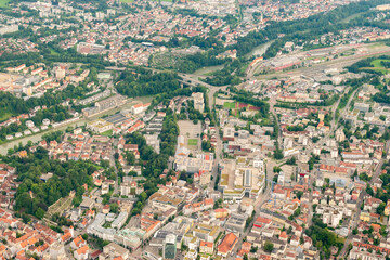 Kempten in Germany seen from a small plane