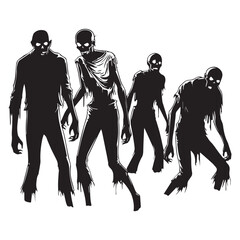 Scary Zombie Man Silhouettes