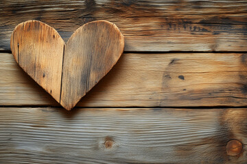 Steampunk style heart on wood with copy space