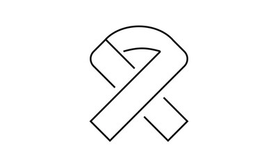 Awareness ribbon linear icon.