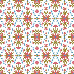 Fototapeta premium Seamless Floral Pattern with Elegant Flower Designs