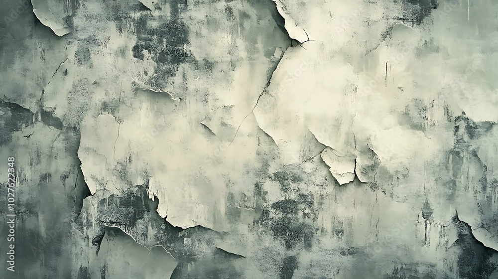 Fototapete a textured surface with peeling paint and a distressed appearance, showcasing a mix of muted colors 