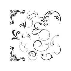 Black and white ornate handdrawn elements