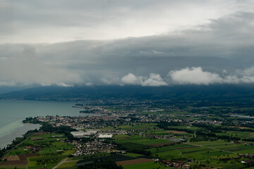 Arbon in Switzerland seen from a small plane