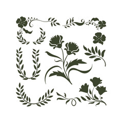 Black and white ornate handdrawn elements