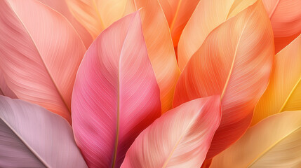 Tropical leaves background. Orange abstract leaves
