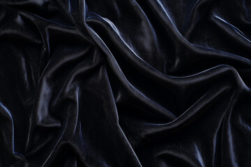 Fototapeta premium Black smooth velvet wave background