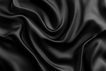 Fototapeta premium Black smooth satin wave background