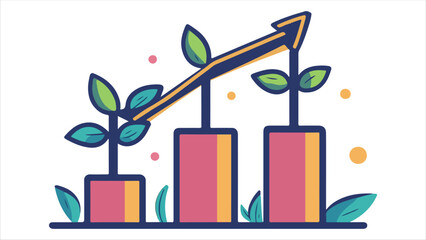 Profit Growth Outline Color Icon