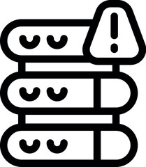 Server warning icon representing database alerts, potential risks, or critical system notifications