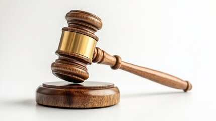 Judge gavel on white background