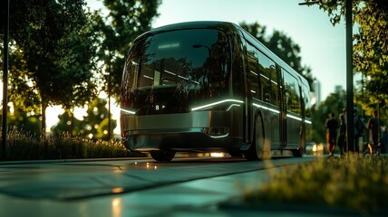 Fototapeta premium AI搭載バスが自動運転するイメージ画像