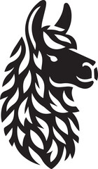 llama head silhouette vector