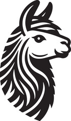 llama head silhouette vector