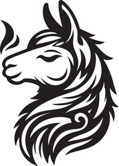 llama head silhouette vector