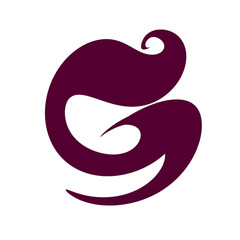 letter g logo icon with unique decoration on white background