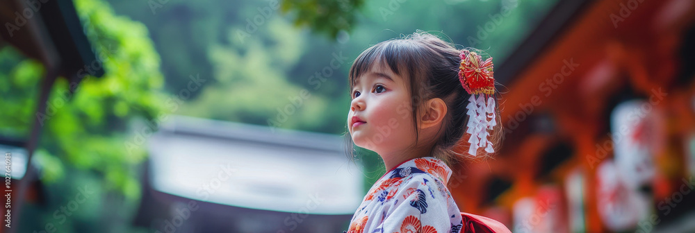 Wall mural siti-go-san is a children's holiday in japan. children in japan