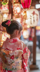 Fototapeta premium Siti-Go-San is a children's holiday in Japan. children in Japan