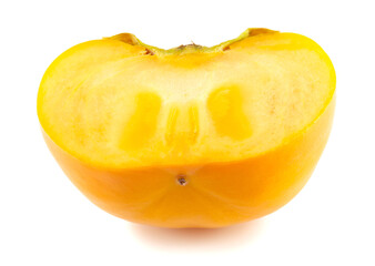 Persimmon slice isolated on white background
