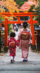 Obraz premium Siti-Go-San is a children's holiday in Japan. children in Japan