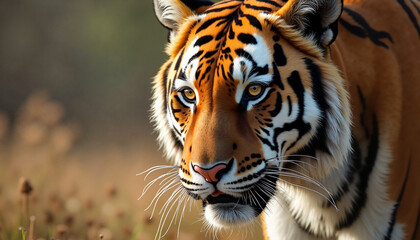 Obraz premium Majestic tiger closeup in natural habitat