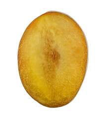 ripe plum fruit closeup isolated on white