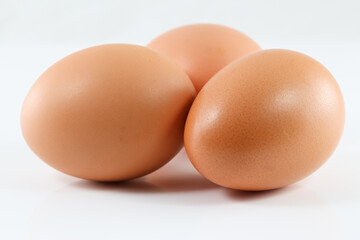 Eggs closeup isolated on white background