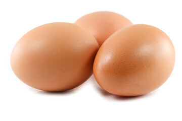 Eggs closeup isolated on white background