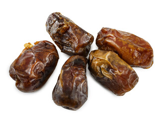 Fresh dates over white background