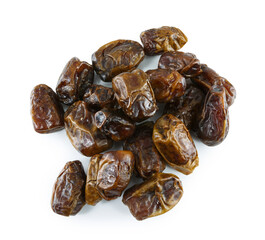 Fresh dates over white background