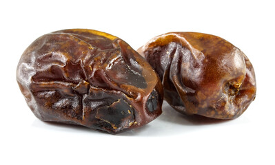 Fresh dates over white background