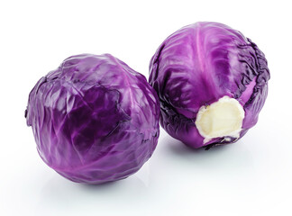 Purple cabbage isolated on white background