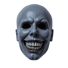 Fototapeta premium Plastic Halloween party creepy horror face mask, isolated on a white background