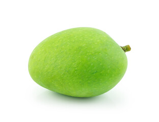 Green mango isolated on a white background