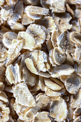 Close-up of rolled oats. Cereal food