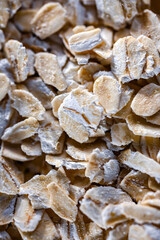 Close-up of rolled oats. Cereal food