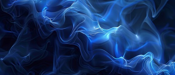 Fototapeta premium Ethereal Blue Smoke Flowing in Abstract Background