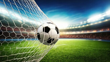 Soccer Ball in Goal. Multicolor Background 