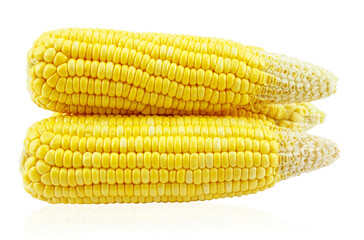 An ear of corn isolated on a white background