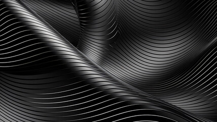 Abstract black and white wavy lines background for modern design and technology concepts. 
