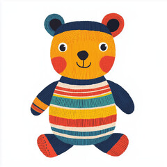 Colorful crocheted bear.