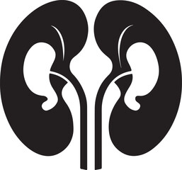 Kidneys human body organs silhouettes vector icon art & illustration