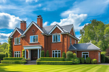 Obraz premium Front view of a Modern Luxurious House