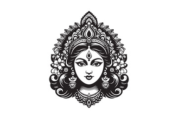 Maa Laxmi silhouette vector illustration, Maa Laxmi silhouette, Laxmi Vector